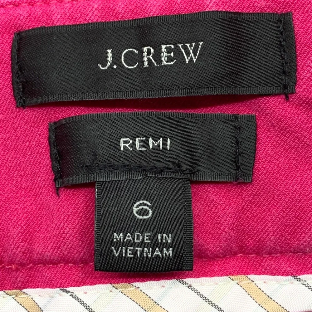 J. Crew Remi Women's Fushia Bi-Stretch Cotton Ankle Crop Pant Back Seam Size 6‎